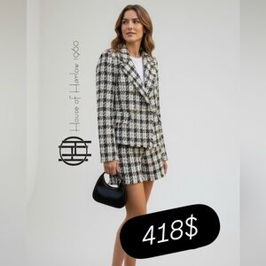 418$ Sets House of Harlow Black and White Tweed Jacket